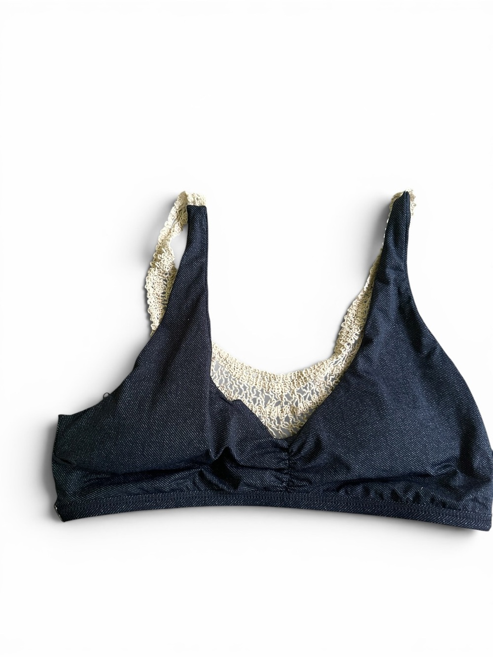 NWOT L*Space crochet back bikini top large